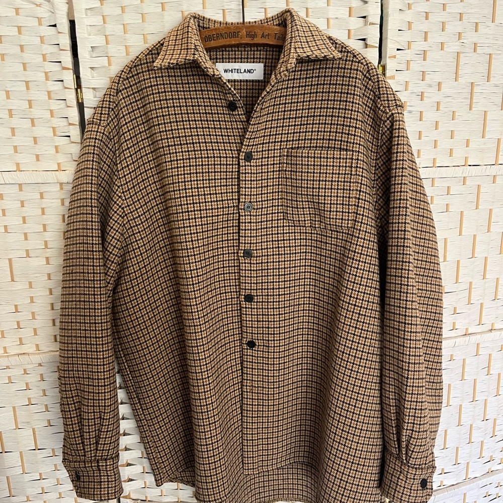 Whiteland oversized shirt jacket in check houndstooth